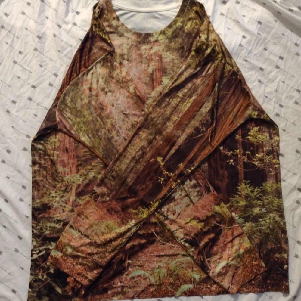 Get A Life Wooded Forest Camouflage Long Sleeve Shirt